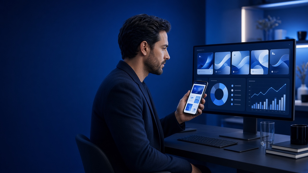 Paid-social strategist reviewing Facebook ad creative and campaign analytics