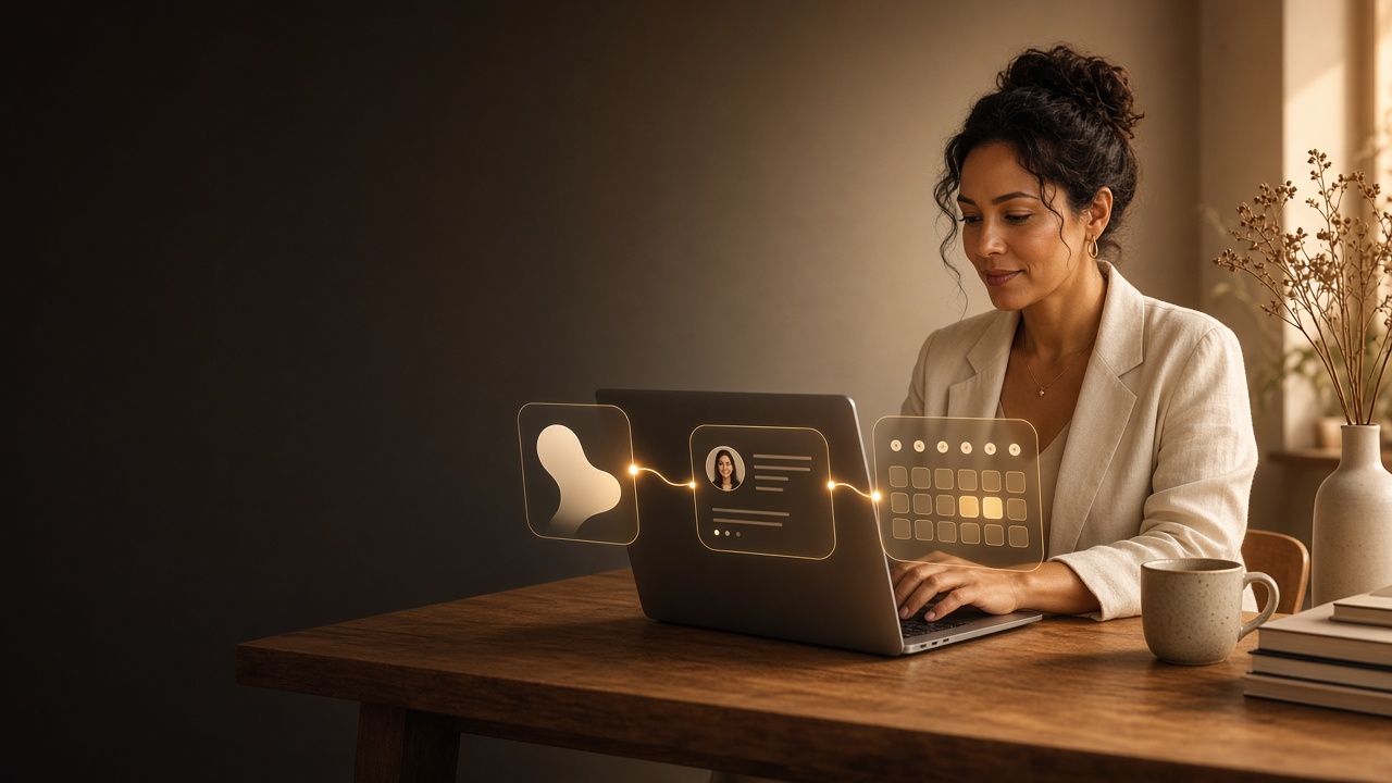 Consultant using a lead capture system that connects an opt-in form to a booking calendar
